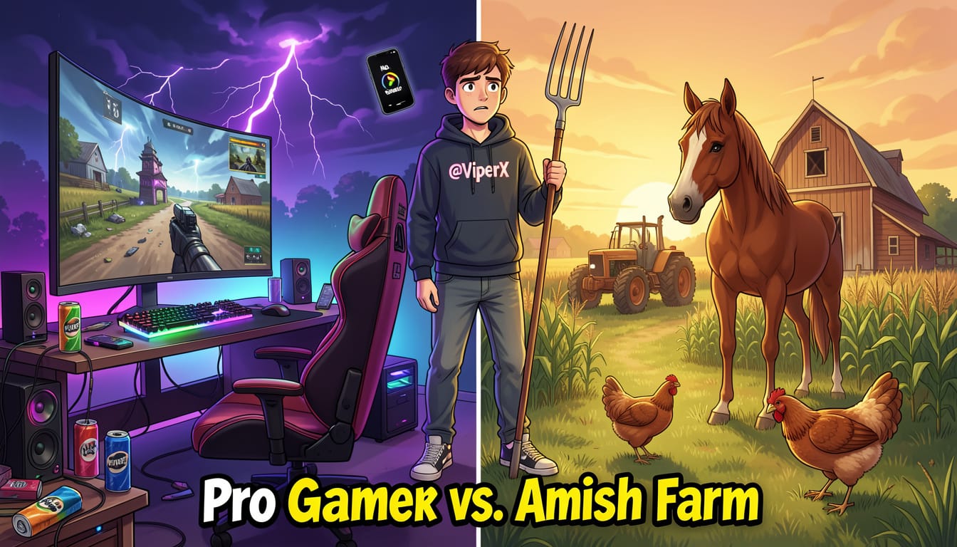 What If a Pro Gamer Was Sent to an Amish Farm?
